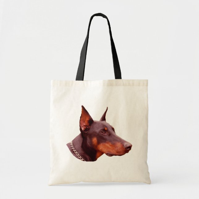 Doberman Pinscher Face Dog Photo Tote Bag (Front)