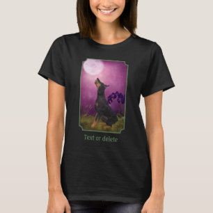 Doberman Pinscher Fantasy Orchids Dog Art  T-Shirt