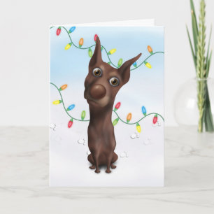 Doberman Pinscher (Fawn) Christmas Holiday Card