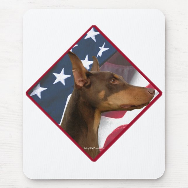 Doberman Pinscher Flag 2 Mouse Mat (Front)