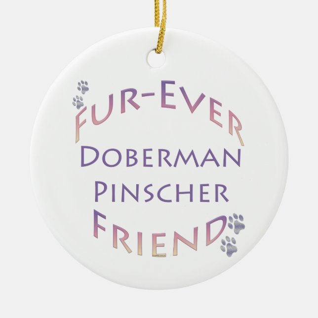 Doberman Pinscher Furever Ceramic Tree Decoration (Front)