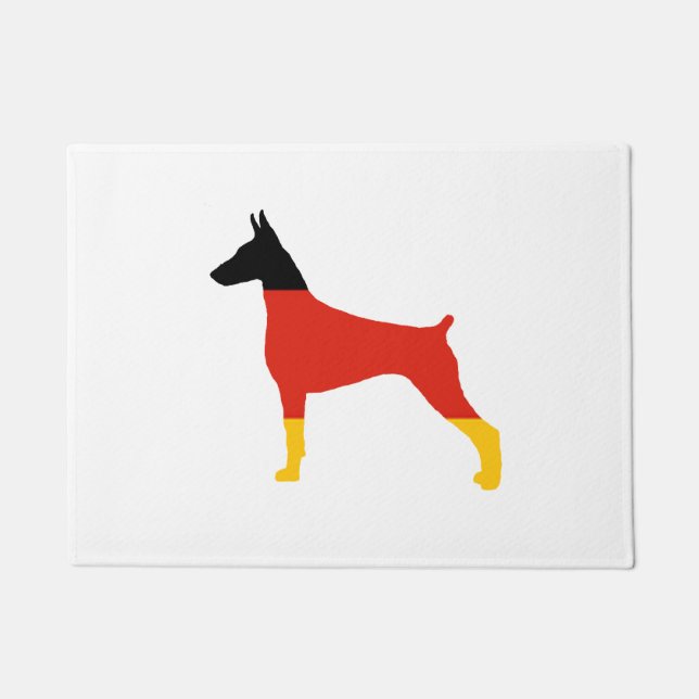 doberman pinscher germany-flag silhouette doormat (Front)