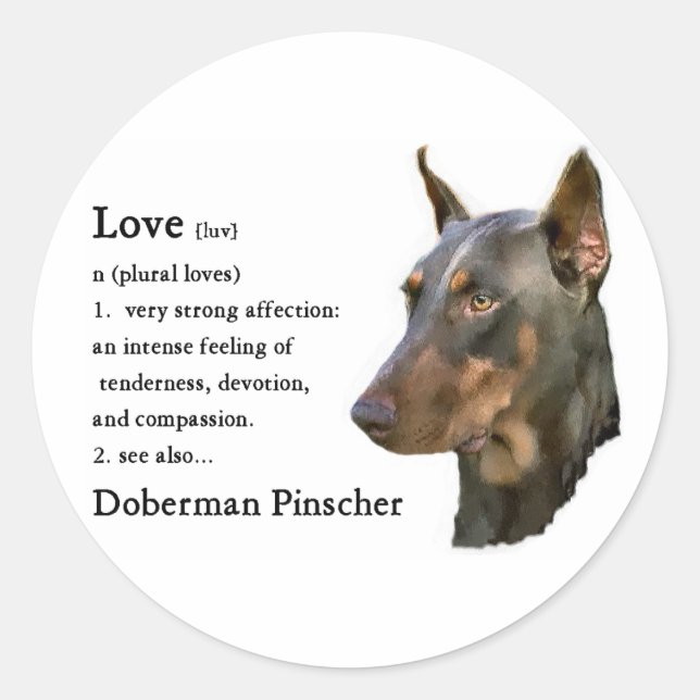 Doberman Pinscher Gifts Classic Round Sticker (Front)