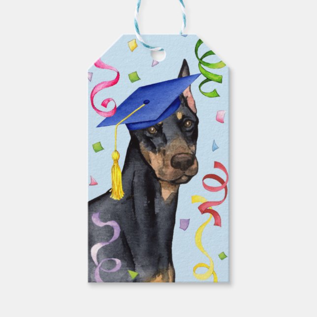 Doberman Pinscher Graduate Gift Tags (Front)