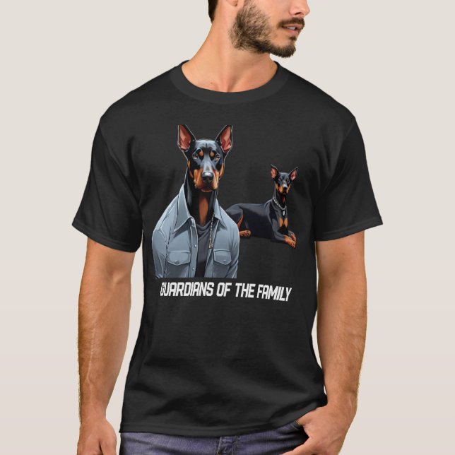 Doberman Pinscher Guardians Of The Family T-Shirt (Front)