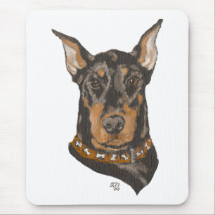 Doberman Pinscher Head Study Mouse Mat