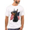 Doberman Pinscher head with Flag