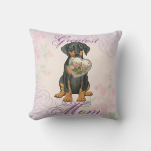 Doberman Pinscher Heart Mum Cushion