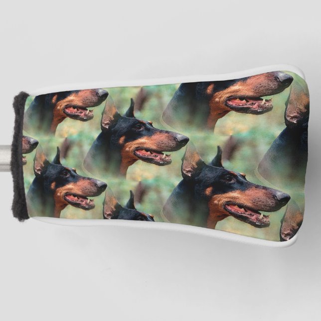 Doberman Pinscher in the Woods Golf Head Cover (Front)