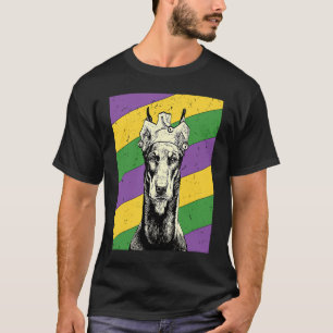 Doberman Pinscher Jester Mardi Gras Dog Mum or Da T-Shirt