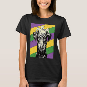 Doberman Pinscher Jester Mardi Gras Dog Mum or Da T-Shirt