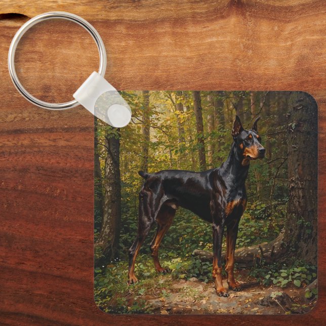 Doberman Pinscher Key Ring (Front)