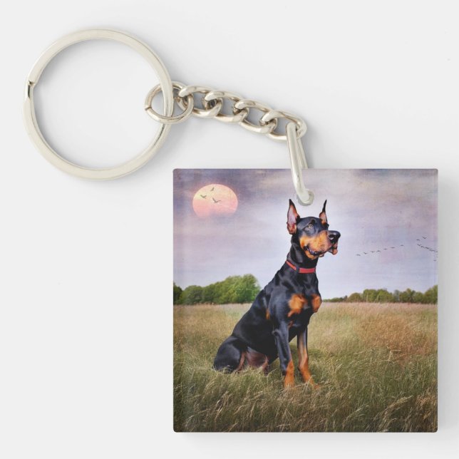Doberman Pinscher  Key Ring (Front)