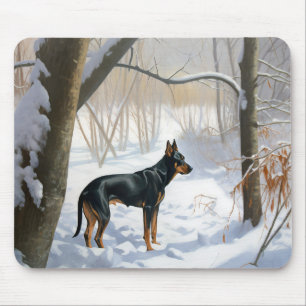 Doberman Pinscher Let It Snow Christmas Mouse Mat