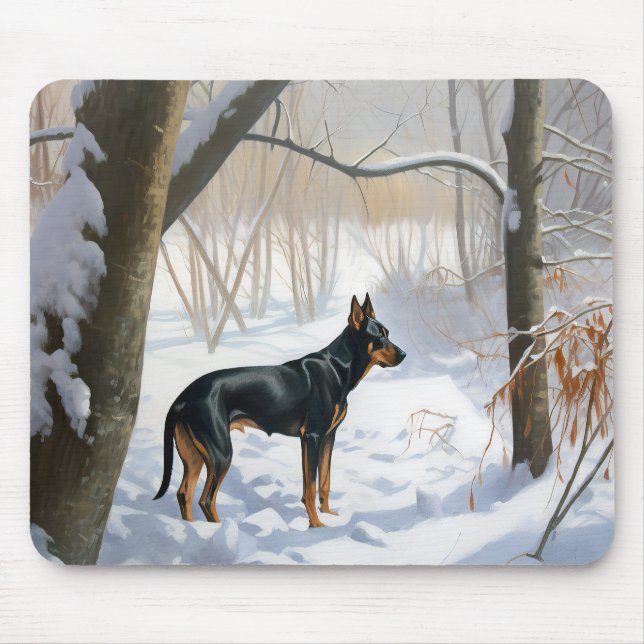 Doberman Pinscher Let It Snow Christmas Mouse Mat (Front)