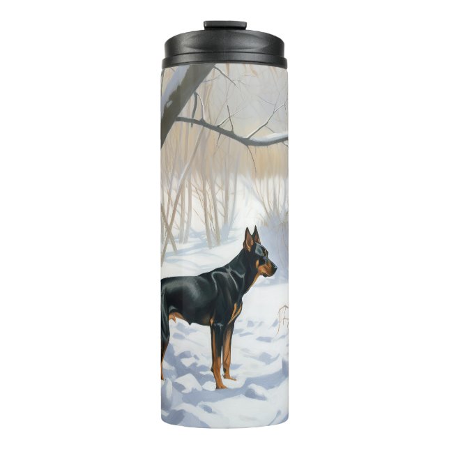 Doberman Pinscher Let It Snow Christmas Thermal Tumbler (Front)