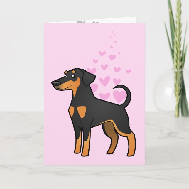 Doberman Pinscher Love (floppy ears) Card (Front)