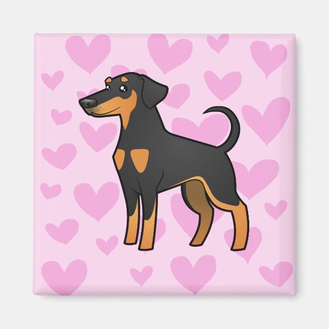 Doberman Pinscher Love (floppy ears) Magnet (Front)