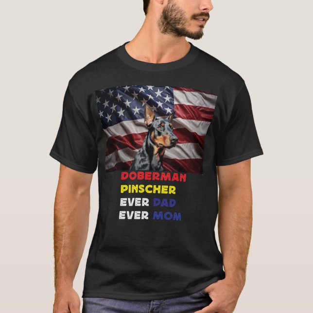 Doberman Pinscher  Mum Dad T-Shirt (Front)