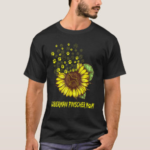 Doberman Pinscher Mum Sunflower Dog T-Shirt