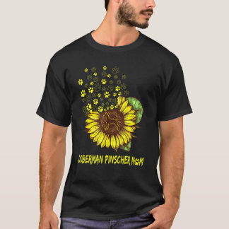 Doberman Pinscher Mum Sunflower Dog T-Shirt