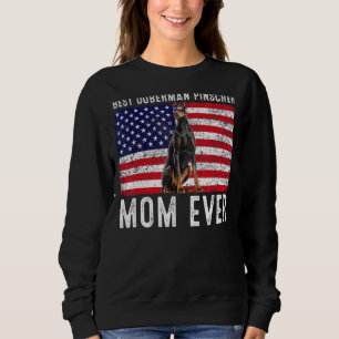 Doberman Pinscher Mum Usa American Flag Dog Owner Sweatshirt