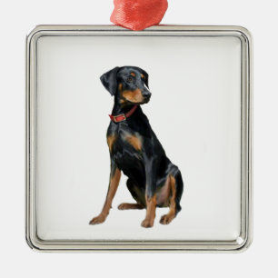 Doberman Pinscher (natural) Metal Tree Decoration