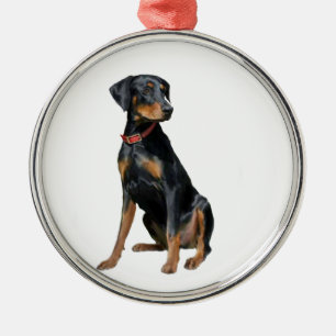 Doberman Pinscher (natural) Metal Tree Decoration