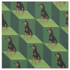 Doberman Pinscher on Green Cubes