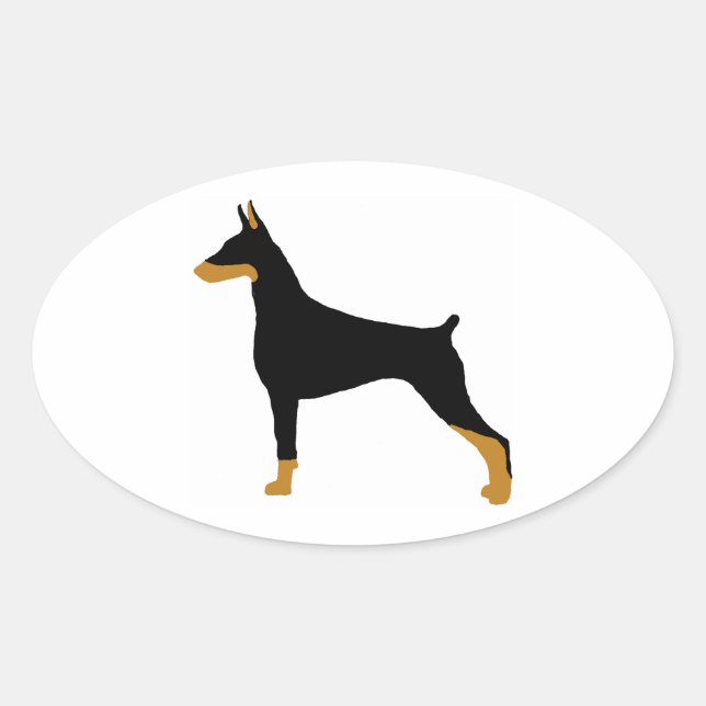 doberman pinscher oval sticker (Front)
