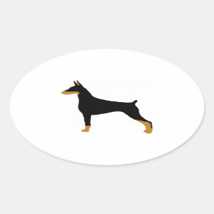 doberman pinscher oval sticker