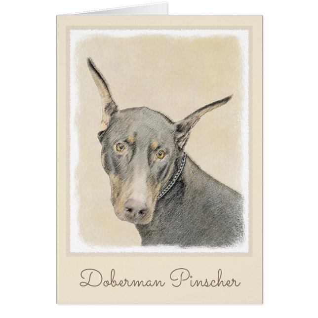 Doberman Pinscher Painting - Original Dog Art (Front)