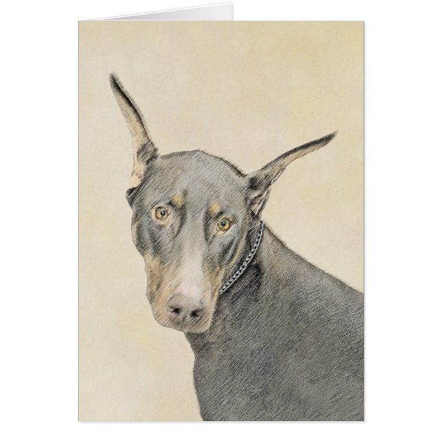 Doberman Pinscher Painting - Original Dog Art (Front)