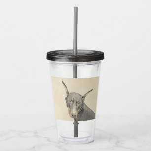 Doberman Pinscher Painting - Original Dog Art Acrylic Tumbler