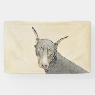 Doberman Pinscher Painting - Original Dog Art Banner