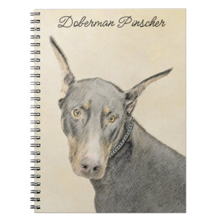 Doberman Pinscher Painting - Original Dog Art Notebook