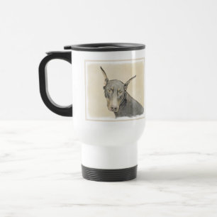 Doberman Pinscher Painting - Original Dog Art Travel Mug