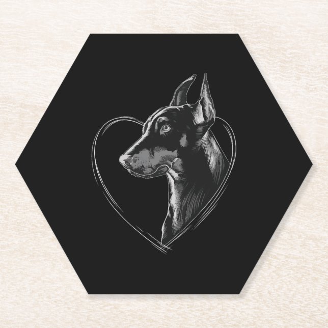 Doberman Pinscher Paper Coaster (Front)