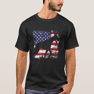 Doberman Pinscher Patriotic American Flag T-Shirt