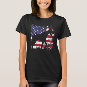 Doberman Pinscher Patriotic American Flag T-Shirt