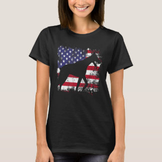 Doberman Pinscher Patriotic American Flag T-Shirt