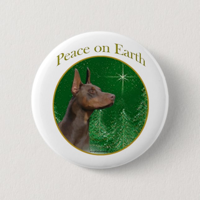 Doberman Pinscher Peace 6 Cm Round Badge (Front)