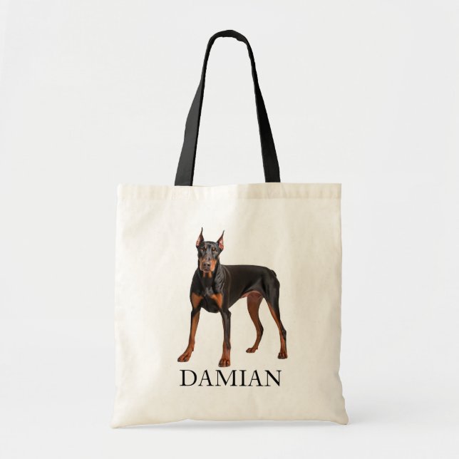 Doberman Pinscher Personalise Tote Bag (Front)