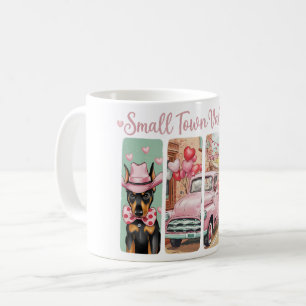 Doberman Pinscher Pink Boots Western Valentine Coffee Mug