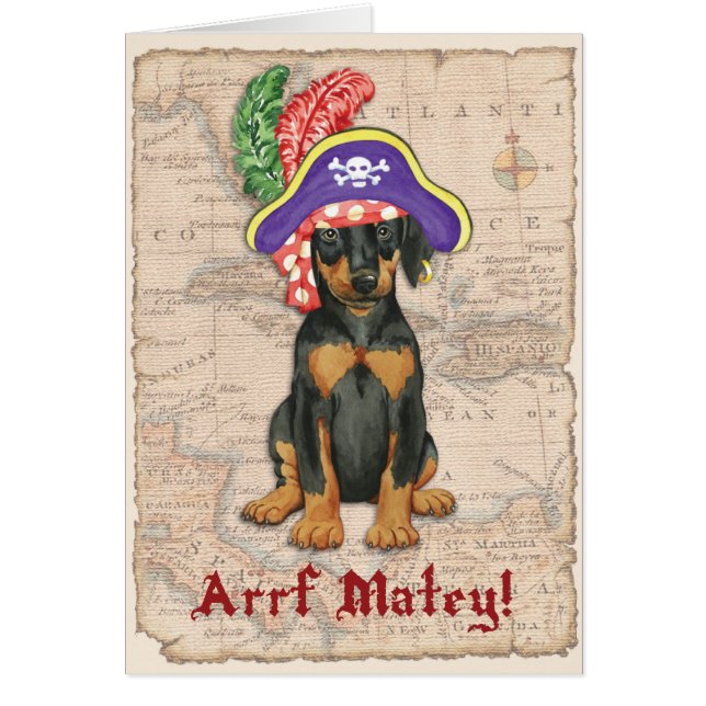 Doberman Pinscher Pirate Card (Front)
