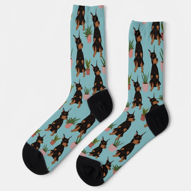 Doberman Pinscher Plants Socks (Left)