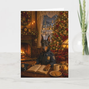 Doberman Pinscher Police Holiday Card