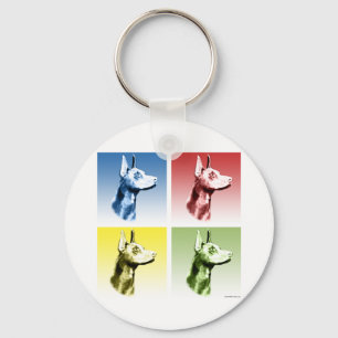 Doberman Pinscher Pop Art Key Ring