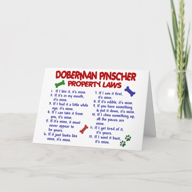 DOBERMAN PINSCHER Property Laws 2 Card (Front)