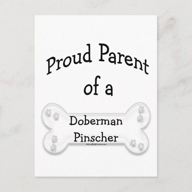 Doberman Pinscher Proud Parent Postcard (Front)